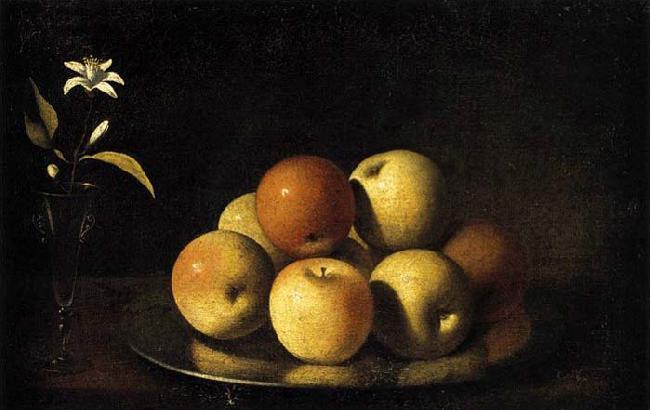 Juan de Zurbaran Still-Life with Plate of Apples and Orange Blossom oil painting image